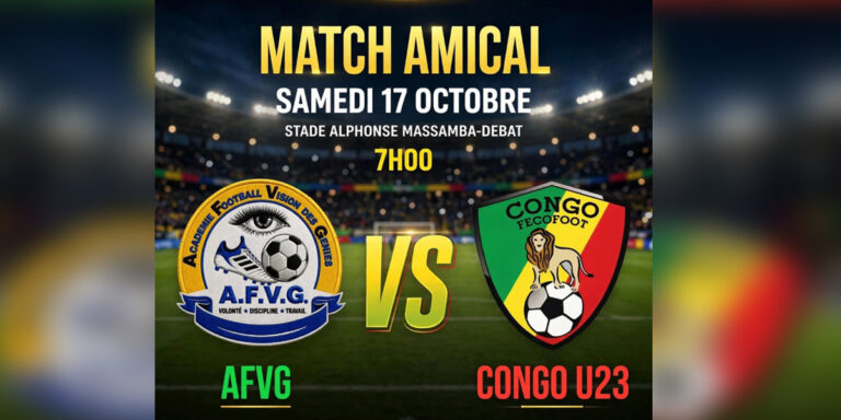 Les Diables Rouges U23 défient l&rsquo;AFVG en amical ce samedi au Stade Massamba-Débat